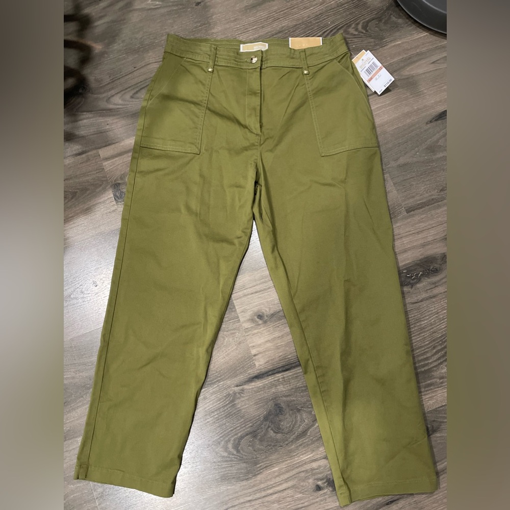 Michael Kors Selma Straight Ankle Smoky Olive Pants